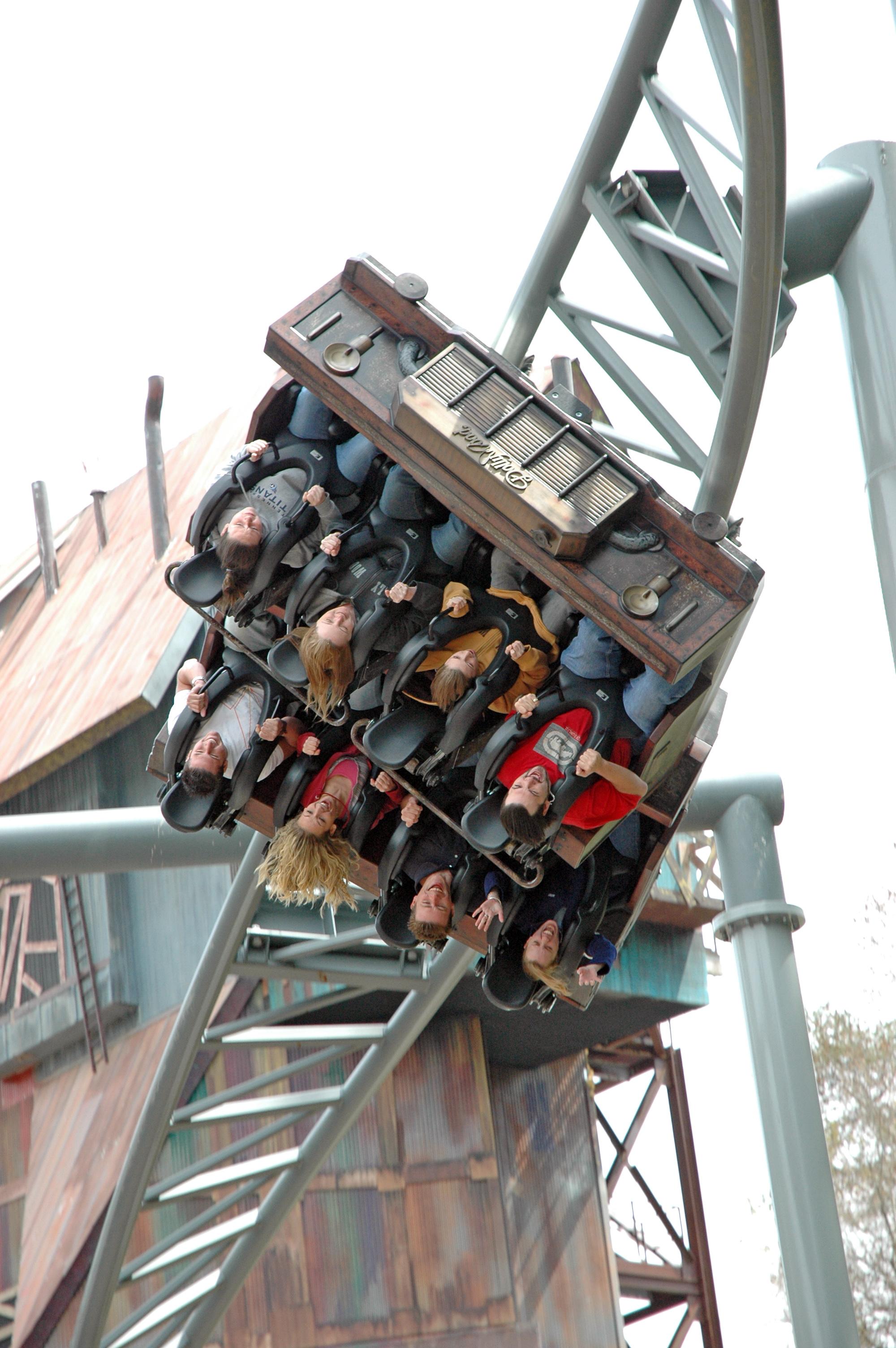 Picture of the Myster Mine cart doing a corkscrew
